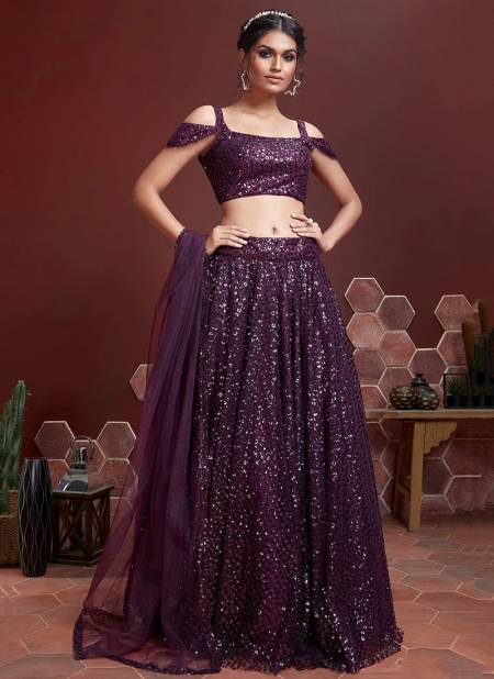 Purple Colour Mandakini 101 New Exclusive Stylish Party Wear Latest Lehenga Choli Collection 104